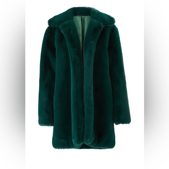 Ovi Jackets & Blazers - Somedays Lovin Forest Teal Green Faux Fur Jacket Coat